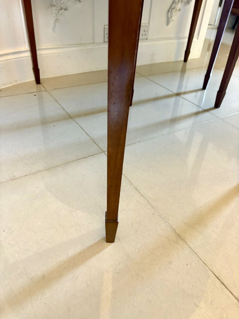 Large Pair of Antique George III Quality Figured Mahogany Demi Lune Shaped Console Tables - Image 13